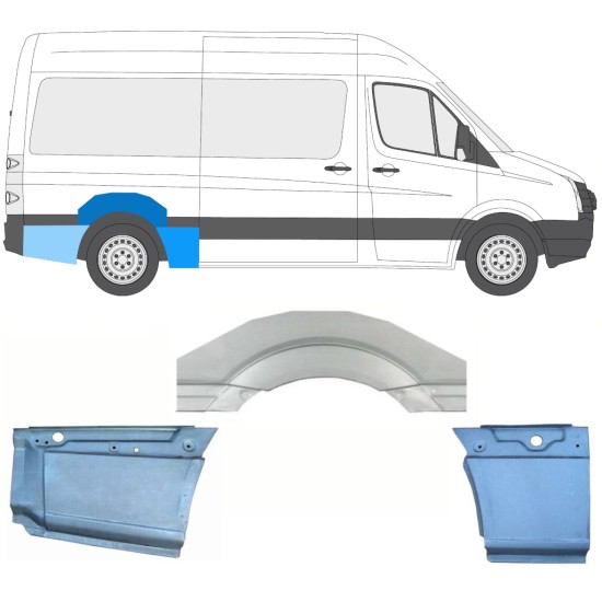Hátsó sárvédő javító panel hoz Volkswagen Crafter 2005-2017 / Jobb / Készlet 13941