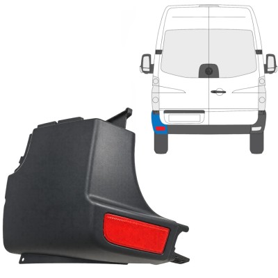 Lökhárító sarok fényvisszaverővel hoz Volkswagen Crafter 2005-2017 / Bal / Készlet 15552