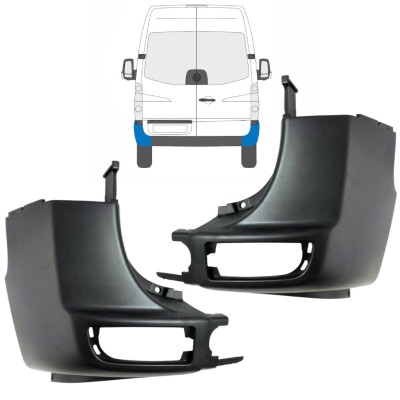 Hátsó lökhárító sarok hoz Volkswagen Crafter 2005-2017 / Bal+Jobb / Készlet 15549