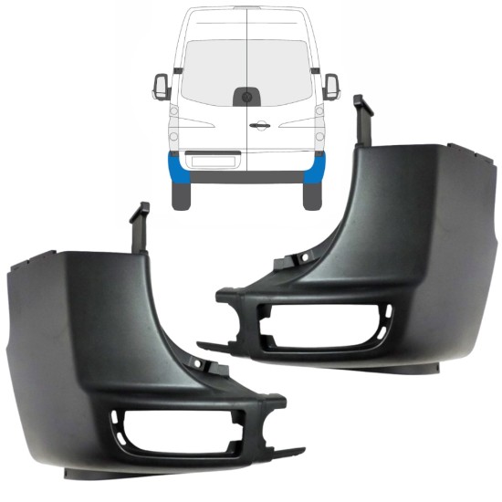 Hátsó lökhárító sarok hoz Volkswagen Crafter 2005-2017 / Bal+Jobb / Készlet 15549