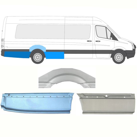 Hátsó sárvédő javító panel hoz Volkswagen Crafter 2005-2017 / Jobb / Készlet 13945