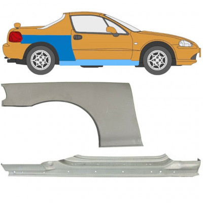 Teljes küszöb és hátsó sárvédő javító panel hoz Honda Civic CRX Del Sol 1992-1998 / Jobb 11143