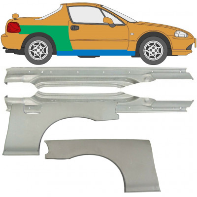 Küszöb és hátsó sárvédő javító panel hoz Honda Civic CRX Del Sol 1992-1998 / Készlet 9519