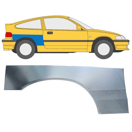 Hátsó sárvédő javító panel hoz Honda CRX 1987-1992 / Jobb 16337