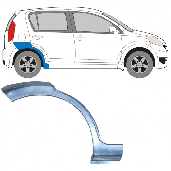 Hátsó sárvédő javító panel hoz Daihatsu Sirion 2005-2010 / Jobb 8132