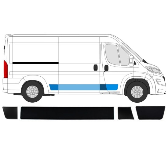 Oldalsó díszítő elemek készlete hoz Fiat Ducato 2018- / Jobb / 15039