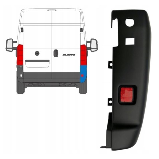 Hátsó lökhárító sarok 180 fokban hoz Opel Movano 2021- / Jobb 15800