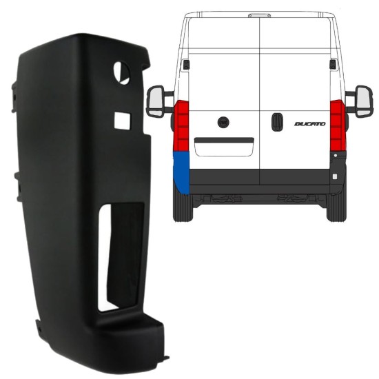 Hátsó lökhárító sarok 180 fokban