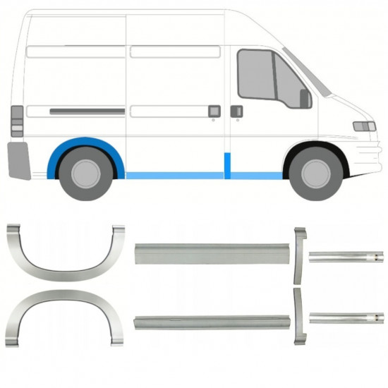 Küszöb és hátsó sárvédő javító panel hoz Fiat Ducato Boxer Relay 1994-2006 / SWB / Készlet 11516