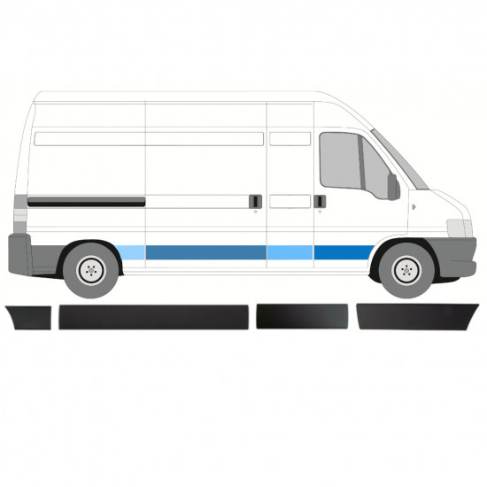 Oldalsó díszítő elemek készlete hoz Fiat Ducato Boxer Relay 2002-2006 / LWB / Jobb /  8458