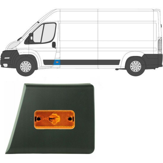 Oldalsó díszítő elem lámpával hoz Fiat Ducato 2006-2018 / Bal / Készlet 10677