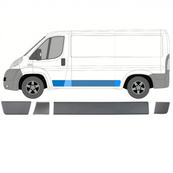 Oldalsó díszítő elemek készlete hoz Fiat Ducato Boxer Relay 2006-2018 / SWB / Bal /  8465