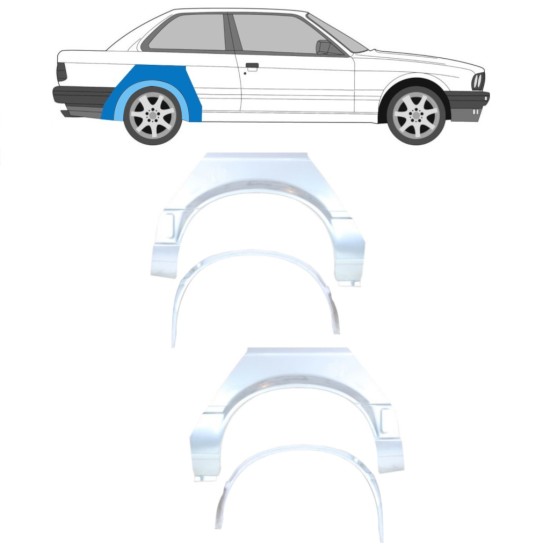 Belső és külső hátsó sárvédő javító panel hoz BMW 3 E30 1987-1994 / Készlet 10853