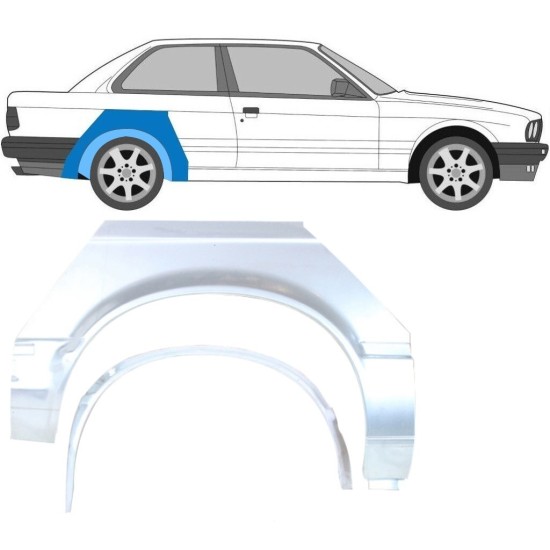 Belső és külső hátsó sárvédő javító panel hoz BMW 3 E30 1982-1987 / Jobb / Készlet 10848