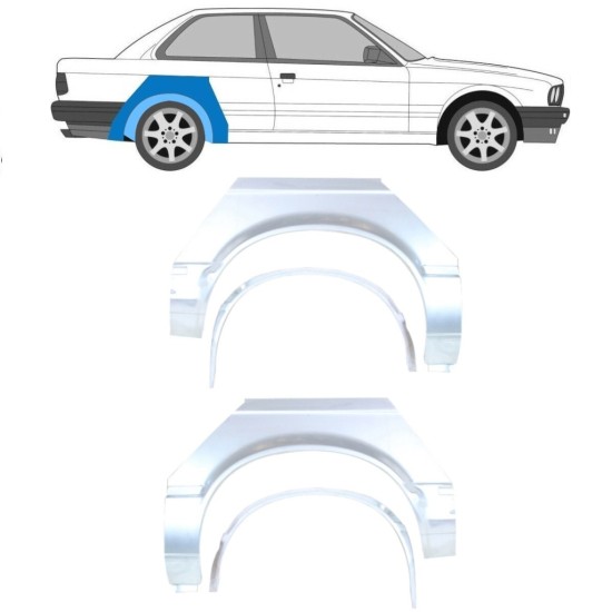 Belső és külső hátsó sárvédő javító panel hoz BMW 3 E30 1982-1987 / Készlet 10850
