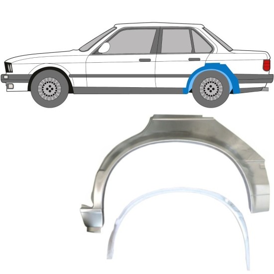 Belső és külső hátsó sárvédő javító panel hoz BMW 3 E30 1982-1987 / Bal / Készlet 10858