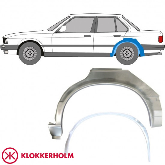 Belső és külső hátsó sárvédő javító panel hoz BMW 3 E30 1982-1987 / Bal / Készlet 10858