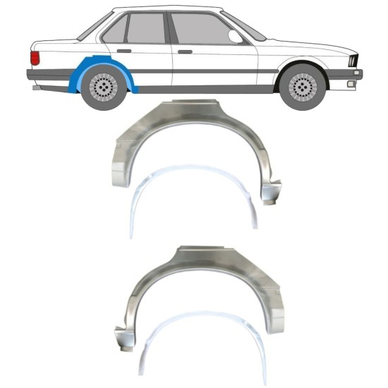 Belső és külső hátsó sárvédő javító panel hoz BMW 3 E30 1982-1987 / Készlet 10859