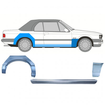 Küszöb + első + hátsó sárvédő javító panel hoz BMW 3 E30 1985-1987 CABRIO / Jobb / Készlet 12571