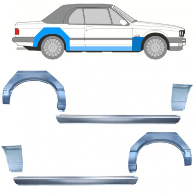 Küszöb + első + hátsó sárvédő javító panel hoz BMW 3 E30 1985-1987 CABRIO / Készlet 12573