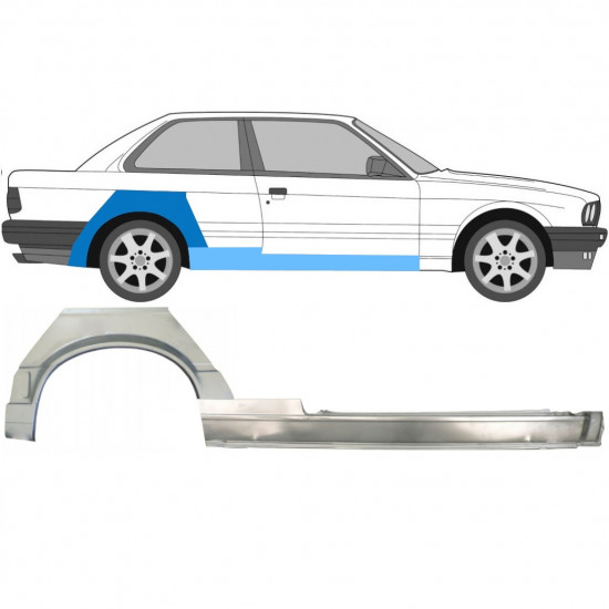 Küszöb és hátsó sárvédő javító panel hoz BMW 3 E30 1987-1994 / Jobb / Készlet 11505