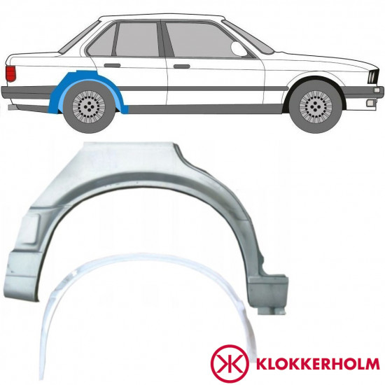 Belső és külső hátsó sárvédő javító panel hoz BMW 3 E30 1987-1994 / Jobb / Készlet 10860