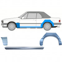 Küszöb + első + hátsó sárvédő javító panel hoz BMW 3 E30 1987-1994 CABRIO / Bal / Készlet 12575