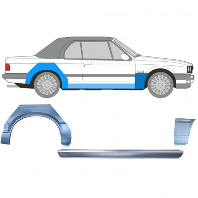 Küszöb + első + hátsó sárvédő javító panel hoz BMW 3 E30 1987-1994 CABRIO / Jobb / Készlet 12574