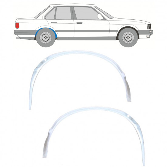 Belső hátsó kerékív javító panel hoz BMW 3 E30 1982- / Bal+Jobb / Készlet 10847