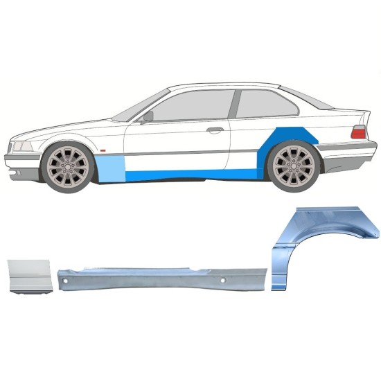 Teljes küszöb és első sárvédő javító panel hoz BMW 3 E36 1990-2000 / Bal / COUPE / Készlet 17026