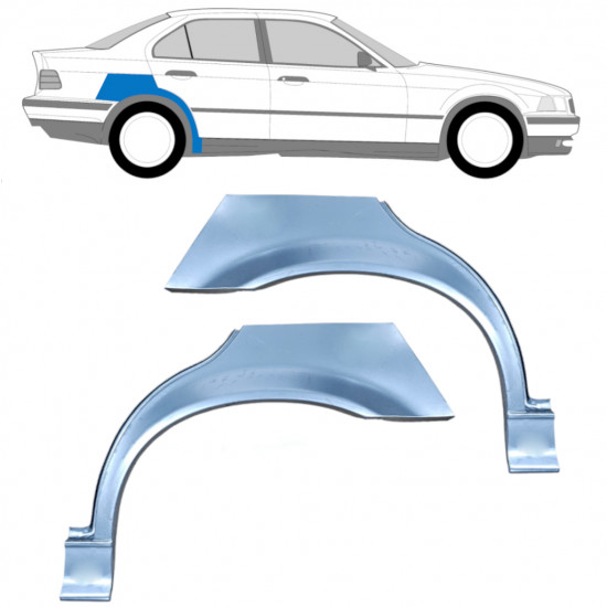 Hátsó sárvédő javító panel hoz BMW 3 E36 1990-2000  / Bal+Jobb / SEDAN / Készlet 6393