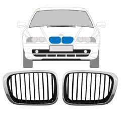 Hűtőrács hoz BMW 3 E46 1998-2006 / Bal+Jobb / Készlet 11129