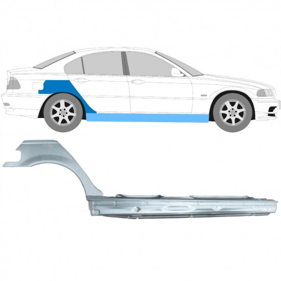Küszöb és hátsó sárvédő javító panel hoz BMW E46 3 1998-2005 / Jobb / Készlet 11258