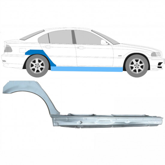 Küszöb és hátsó sárvédő javító panel hoz BMW E46 3 1998-2005 / Jobb / Készlet 11243