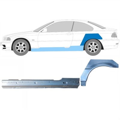 Teljes küszöb és hátsó sárvédő javító panel hoz BMW 3 E46 1998-2006 / Bal / COUPE / Készlet 17060