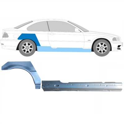 Teljes küszöb és hátsó sárvédő javító panel hoz BMW 3 E46 1998-2006 / Jobb / COUPE / Készlet 17059