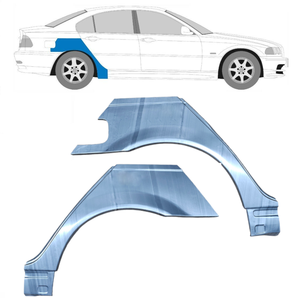 Hátsó Sárvédő Javító Panel Hoz Bmw E46 3 1998-2005 / Bal+Jobb / Készlet 6204