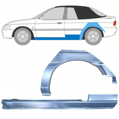 Küszöb és hátsó sárvédő javító panel hoz Ford Escort 1990-2000  CABRIO / Bal / Készlet 12590