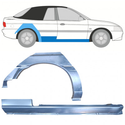 Küszöb és hátsó sárvédő javító panel hoz Ford Escort 1990-2000  CABRIO / Jobb / Készlet 12589