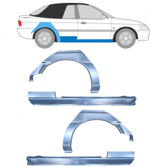 Küszöb és hátsó sárvédő javító panel hoz Ford Escort 1990-2000  CABRIO / Készlet 12591