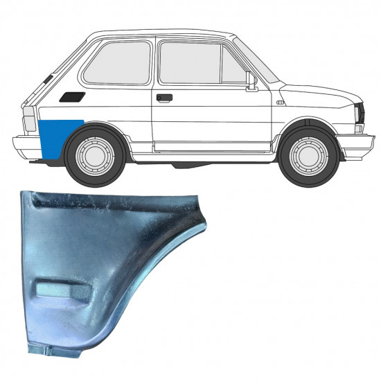 Alsó hátsó sárvédő javító panel hoz Fiat 126p 1985-1994 / Jobb 7581