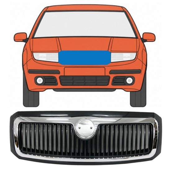 Hűtőrács hoz Skoda Fabia I 2004-2007 7522