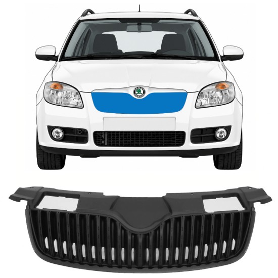 Fekete hűtőrács hoz Skoda Fabia II 2007-2010 7524