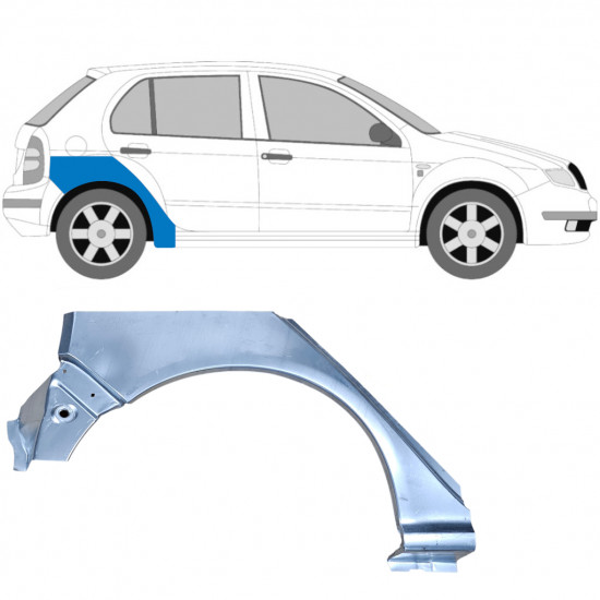 Hátsó sárvédő javító panel hoz Skoda Fabia 1999-2007 / Jobb 6994