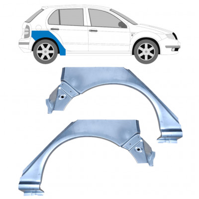 Hátsó sárvédő javító panel hoz Skoda Fabia 1999-2007 / Bal+Jobb / Készlet 10444