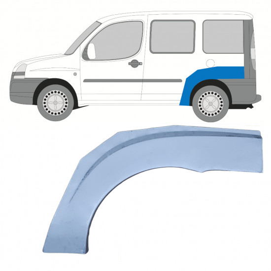 Hátsó sárvédő javító panel hoz Fiat Doblo 2001-2010 / Bal 7707