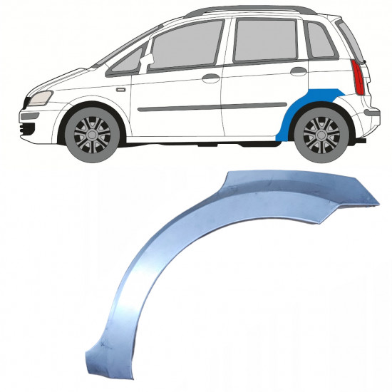 Hátsó sárvédő javító panel hoz Fiat Idea 2004-2011 / Bal 7352