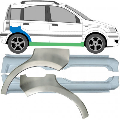 Küszöb és hátsó sárvédő javító panel hoz Fiat Panda 2003-2012 / Bal+Jobb / Készlet 6496