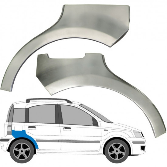 Küszöb és hátsó sárvédő javító panel hoz Fiat Panda 2003-2012 / Bal+Jobb / Készlet 6496