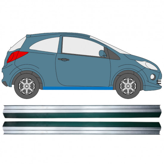 Alsó küszöb javító panel hoz Ford Ka 2008-2016 / Bal+Jobb / Bal = Jobb (szimmetrikus) / Készlet 12945 Alsó küszöb javító panel hoz Ford Ka 2008-2016 / Bal+Jobb / Bal = Jobb (szimmetrikus) / Készlet 12945